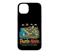 Carcasa para iPhone 14 Plus Regalo de Recuerdo de Viaje de Pointe-Noire Congo Dibujado a Mano