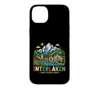 Carcasa para iPhone 14 Plus Regalo histórico de Viaje de Interlaken Suiza Dibujado a Mano