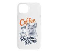 Carcasa para iPhone 14 Plus Regalo para dueño de Amantes de los Gatos Coffee and Russian Blues