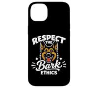Carcasa para iPhone 14 Plus Respect The Bark Ethics, Humor del Pastor alemán