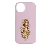 Carcasa para iPhone 14 Plus Retrato botánico místico de la Diosa Floral Serpent Muse