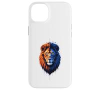 Carcasa para iPhone 14 Plus Retrato de león con Colores divididos