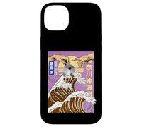 Carcasa para iPhone 14 Plus Retro Otaku Vaporwave Kanji Michelangelo Japón Wave café