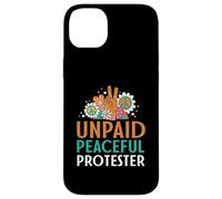 Carcasa para iPhone 14 Plus Retro Peace Sign Flowers Groovy Unpaid Peaceful Protester