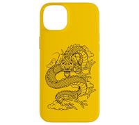 Carcasa para iPhone 14 Plus Retro Vintage Zodiac Lunar New Year Black Chinese Dragon