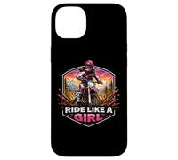 Carcasa para iPhone 14 Plus Ride Like A Girl Dirt Bike Rider Motocross Motocross Motocicleta Mujer