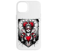 Carcasa para iPhone 14 Plus Rojo Reina de Corazones Corona Rebelde Gafas de Sol Poker Card Mujeres