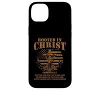 Carcasa para iPhone 14 Plus Rooted in Christ Shirt Christian Shirt for Men Cross Shirt