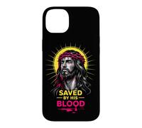Carcasa para iPhone 14 Plus Salvado por Su Sangre Jesucristo Corona De Espinas Cristiano
