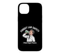 Carcasa para iPhone 14 Plus Sarcástico y Divertido Dicho Olvídate de la Seguridad del Laboratorio Quiero superpoderes