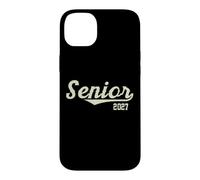 Carcasa para iPhone 14 Plus Senior 2027 para graduados '27 en tipografía de guión Vintage