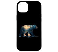 Carcasa para iPhone 14 Plus Silueta Bosque Oso - Vintage Naturaleza Vida Silvestre Am