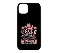 Carcasa para iPhone 14 Plus Sombrero para Botas Uncle of The Birthday, Estilo Vaquero, Estilo Vaquero, Color Rosa