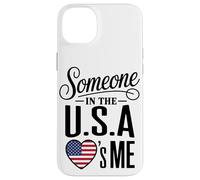 Carcasa para iPhone 14 Plus Someone In The U S A Loves Me Heart Flag