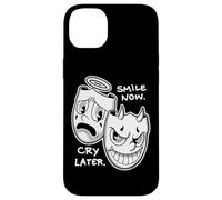 Carcasa para iPhone 14 Plus Sonríe Ahora Llorar Más Tarde Ángel Diablo Feliz Triste Vintage Cartoon