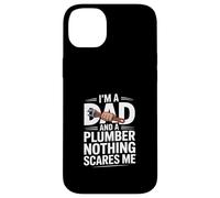 Carcasa para iPhone 14 Plus Soy un papá y un Fontanero Nada me Asusta Divertido