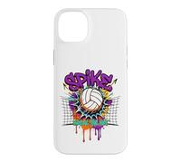 Carcasa para iPhone 14 Plus Spike Break The Net Voleibol Jugador Graffiti Art