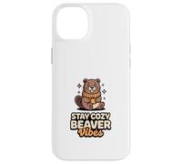 Carcasa para iPhone 14 Plus Stay Cozy Beaver Vibes - Peluche de Castor