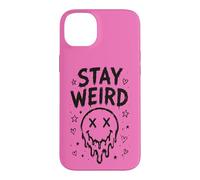 Carcasa para iPhone 14 Plus Stay Weird Creepy Smile Humor gótico Estética Espeluznante
