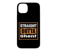 Carcasa para iPhone 14 Plus Straight Outta Ghent Bélgica Retro Envejecido Vintage Humor
