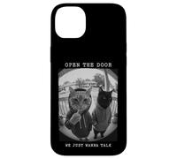 Carcasa para iPhone 14 Plus Sudadera con Capucha Open The Door Peephole We Just Wanna Talk Cats