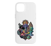 Carcasa para iPhone 14 Plus Surrealista Cosmic Peacock Sun Eye Mushroom Skull Pyramid Art