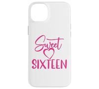 Carcasa para iPhone 14 Plus Sweet Sixteen para niñas, Color Rosa, 16 años, 16 cumpleaños