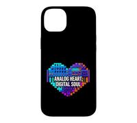 Carcasa para iPhone 14 Plus Synth Music Producer Analog Heart Digital Soul