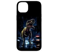 Carcasa para iPhone 14 Plus T-Rex Dinosaur Roaring City at Night Graphic Design Japanese