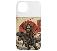 Carcasa para iPhone 14 Plus T-Rex Dinosaurio Gato Japonés Puesta de Sol Dino Japón