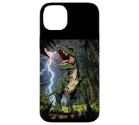 Carcasa para iPhone 14 Plus T-Rex Dinosaurio Roaring Forest Night Graphic Anime japonés