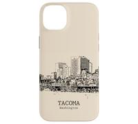 Carcasa para iPhone 14 Plus Tacoma Washington Vintage Horizonte Dibujo