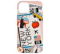 Carcasa para iPhone 14 Plus Tarjeta de embarque de Viaje de Nueva York NYC JFK Adventure