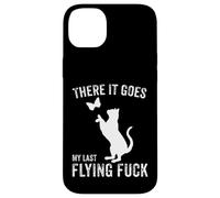 Carcasa para iPhone 14 Plus There It Goes My Last Flying Fuck Funny Sarcastic Cat Adulto