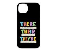 Carcasa para iPhone 14 Plus There Their They're Funny Grammar English Teacher Humor