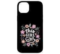 Carcasa para iPhone 14 Plus This Girl Can Cute Floral Empowerment Tipografía