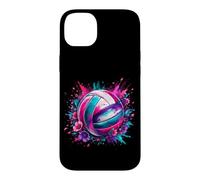 Carcasa para iPhone 14 Plus Tie Dye Color Splash Floral Voleibol Pintura Arte Deportes