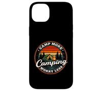 Carcasa para iPhone 14 Plus Tienda de campaña Camp More Worry Less Retro Sunset
