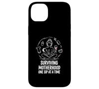 Carcasa para iPhone 14 Plus Tired Sip Mom Surviving Motherhood