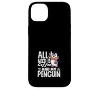 Carcasa para iPhone 14 Plus Todo lo Que Necesito es café y mi café Penguin Cute Penguin