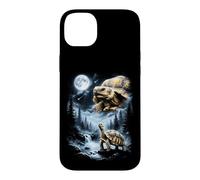 Carcasa para iPhone 14 Plus Tortuga Sulcata Aullando a la Luna 90's Retro