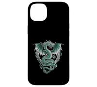 Carcasa para iPhone 14 Plus Tribal Irlandés Verde Celta Nudo Fantasía Celta Dragón Cottage