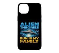 Carcasa para iPhone 14 Plus UFO UAP Alien Theory Run In My Family Truth Conspiracy Hechos