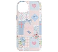 Carcasa para iPhone 14 Plus Verso bíblico Rosa Pastel Cristiano fe Religiosa Floral