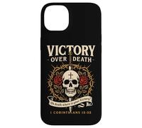 Carcasa para iPhone 14 Plus Victoria sobre la Muerte 1 Corintios 15:55 Oscuro Christian Gothic
