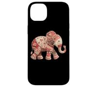 Carcasa para iPhone 14 Plus Vintage Boho Patchwork Elefante Floral Patrón
