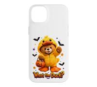 Carcasa para iPhone 14 Plus What The Duck Halloween Teddy Bear Wearing Yeallow Duck