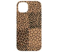 Carcasa para iPhone 14 Plus Wild Safari Animal Patchwork Beige Pattern Collage