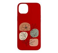 Carcasa para iPhone 14 Plus Wildflower Line Art Abstract Botanical Mid Century