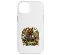 Carcasa para iPhone 14 Plus Wisconsin Granja Oso Campo Naturaleza Cosecha